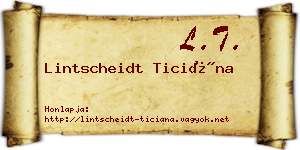 Lintscheidt Ticiána névjegykártya